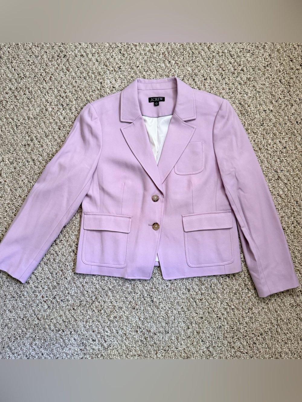 J.Crew Ora Tessuti Lavender Blazer Women’s Size 12 Tailored Wool Blend Jacket